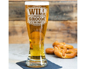 WEDDINGS Wedding Party Personalized Pilsner Glasses Favor Groomsmen Gifts Custom Beer Glasses Engraved Beer Mugs Best Man Gift Groomsmen Beer Glass